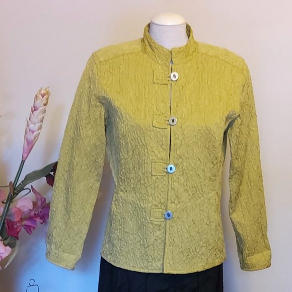 Preowned CHICO’S Green Women's Jacket Size 12 for Spring and Fall Fashion - Picture 1 of 7
